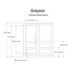 Almost Heaven Grayson 4-Person Customizable Indoor Sauna - Select Saunas