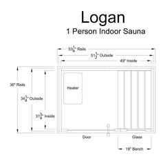 Almost Heaven Logan 1-Person Customizable Indoor Sauna - Select Saunas