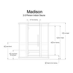 Almost Heaven Madison 2-3 Customizable Person Indoor Sauna - Select Saunas
