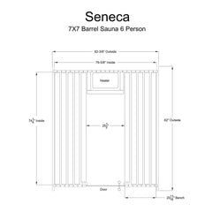 Almost Heaven Seneca 4-6 Person Customizable Classic Barrel Sauna, 7x7 ft. - Select Saunas