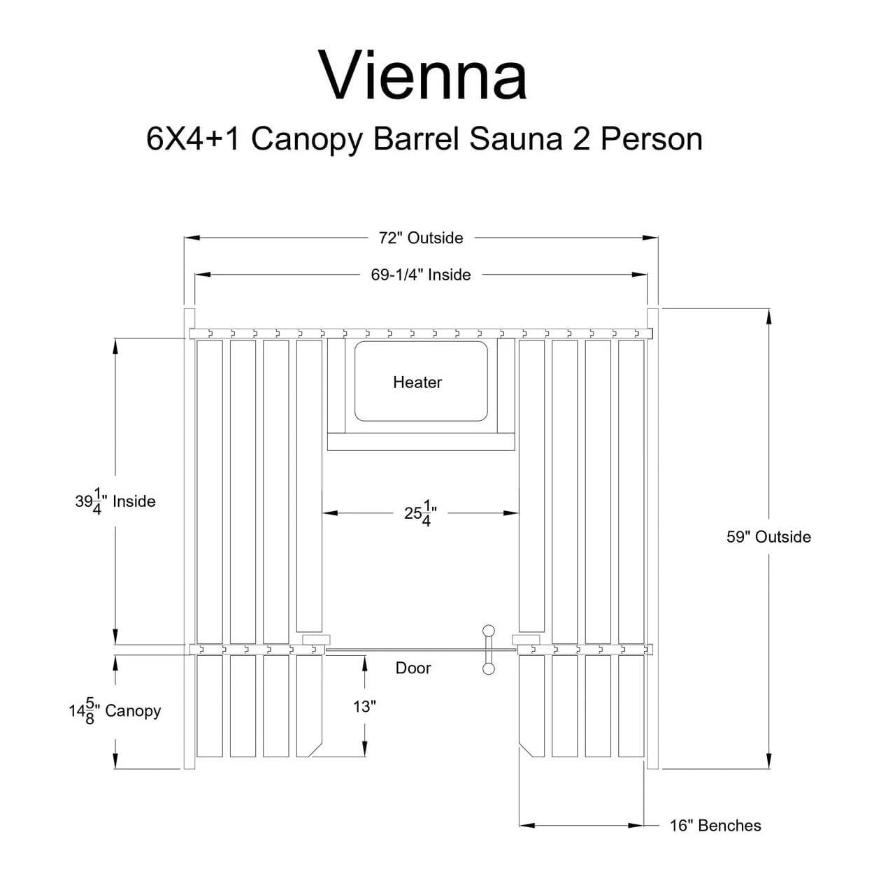 Almost Heaven Vienna 2-Person Customizable Canopy Barrel Sauna, 6x4+1 ft. – 1 ft. Porch - Select Saunas