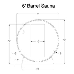Almost Heaven Watoga 2-4 Person Customizable Classic Barrel Sauna, 6x5 ft. - Select Saunas