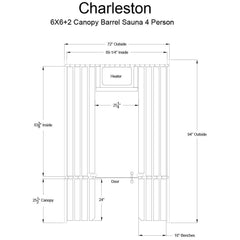 Almost Heaven Charleston 4-Person Customizable Canopy Barrel Sauna, 6x6+2 ft. – 2 ft. Porch - Select Saunas
