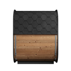 SaunaLife CL5G 4-Person Outdoor Cube Cabin Sauna with Full Glass Front & Led Lighting - Select Saunas