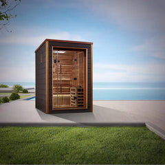 Golden Designs Narvik 2 Person Outdoor-Indoor Traditional Sauna GDI-8202-01 - Canadian Red Cedar Interior - Select Saunas