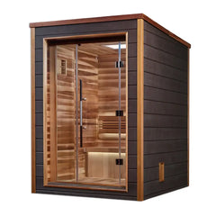 Golden Designs Narvik 2 Person Outdoor-Indoor Traditional Sauna GDI-8202-01 - Canadian Red Cedar Interior - Select Saunas