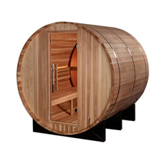 Golden Designs "Zurich" 4 Person Barrel with Bronze Privacy View - Traditional Sauna - Pacific Cedar - Select Saunas