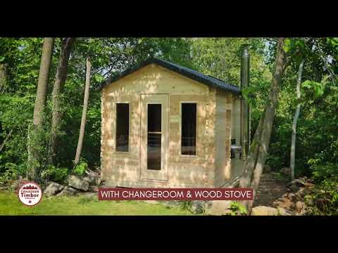 Dundalk Leisurecraft Georgian Cabin 2-6 Person Outdoor Sauna w/ Changing Room