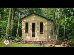 Dundalk Leisurecraft Georgian Cabin 2-6 Person Outdoor Sauna w/ Changing Room