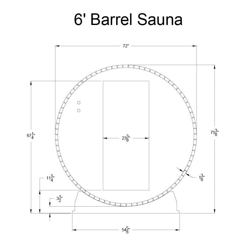 Almost Heaven Salem 2-Person Classic Barrel Sauna, 6x4 ft. - Select Saunas