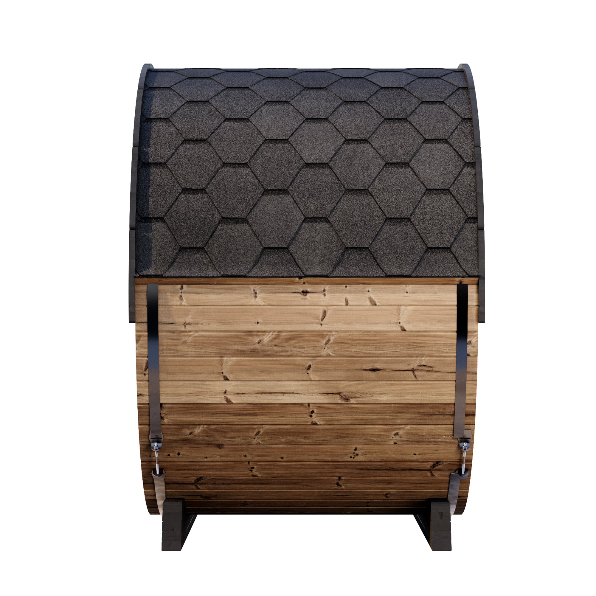 SaunaLife Model EE6G Sauna Barrel w/ Glass Front & Back Benches - 4-Person - ERGO Series, 63" L x 91" D - Ready to Ship! - Select Saunas