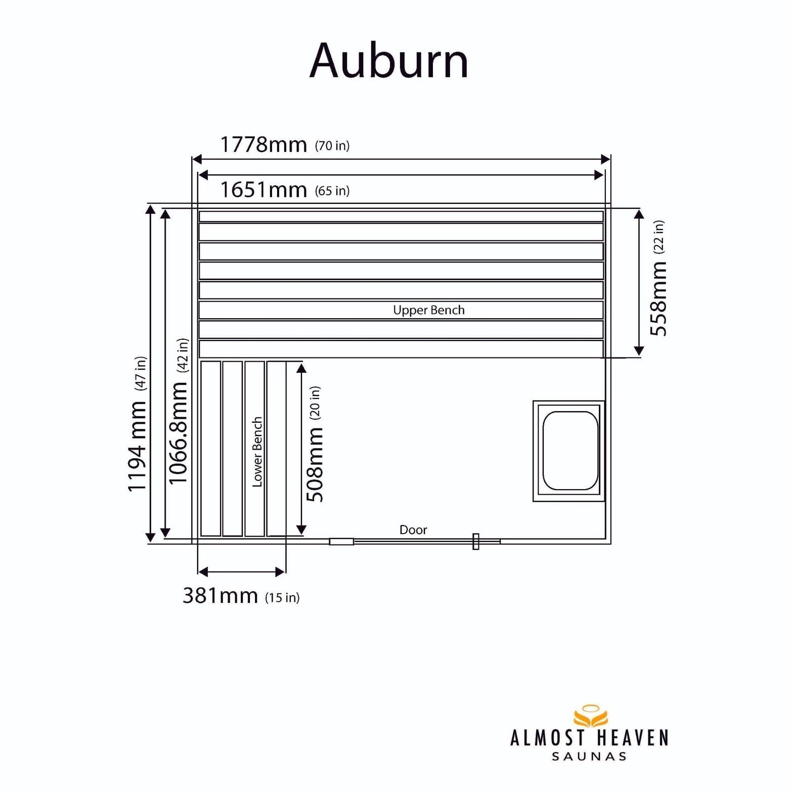 Almost Heaven Auburn/Bluestone 2-3 Person Indoor Sauna - Select Saunas