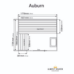 Almost Heaven Auburn/Bluestone 2-3 Person Indoor Sauna - Select Saunas