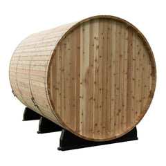 Almost Heaven Charleston 4-Person Canopy Barrel Sauna, 6x6+2 ft. – 2 ft. Porch - Select Saunas