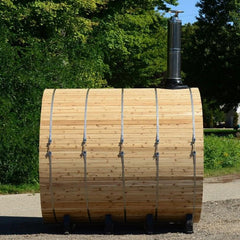 Almost Heaven Grandview 4-6 Person Canopy Barrel Sauna, 7x7+1 ft. – 1 ft. Porch - Select Saunas