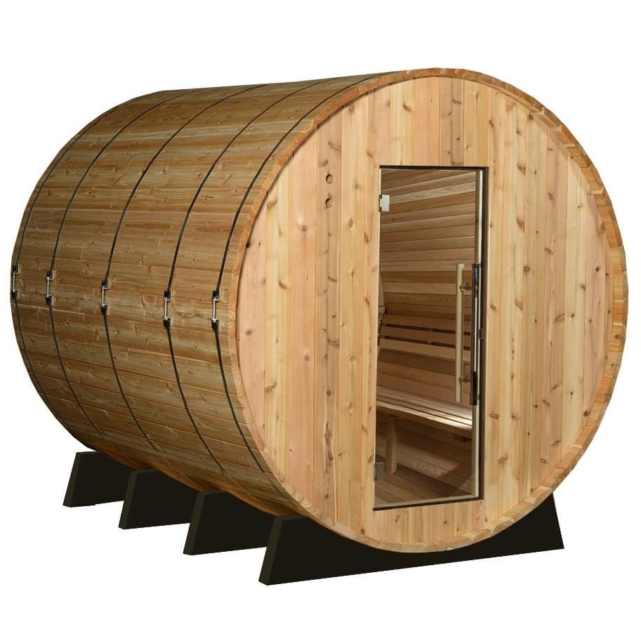 Almost Heaven Lewisburg 6-8 Person Classic Barrel Sauna, 7x8 ft. - Select Saunas