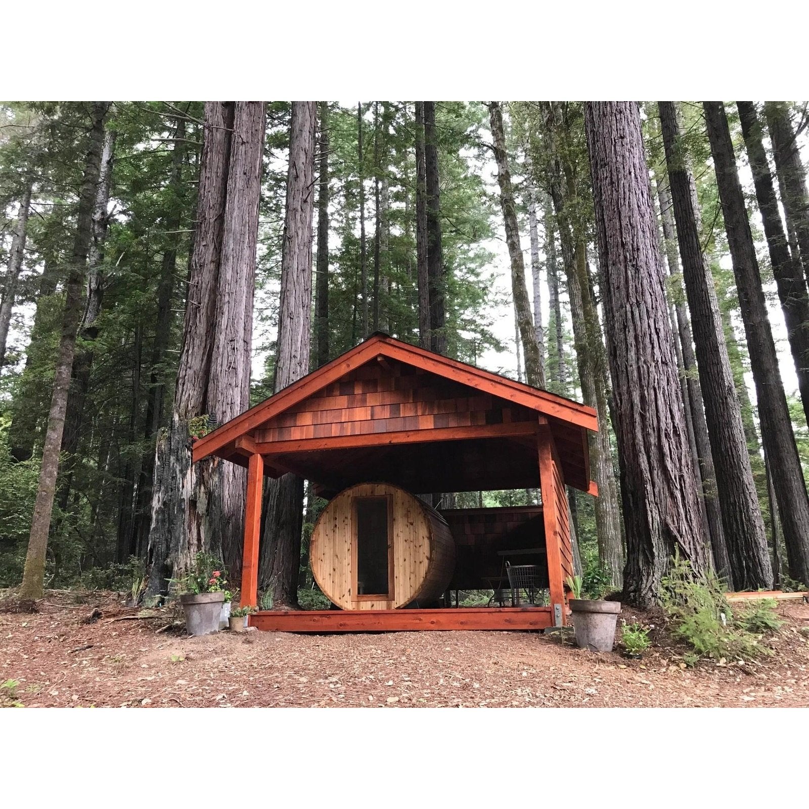 Almost Heaven Lewisburg 6-8 Person Classic Barrel Sauna, 7x8 ft. - Select Saunas