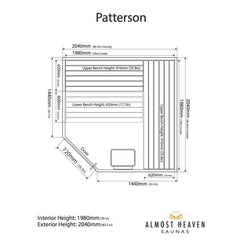 Almost Heaven Patterson 6-Person Indoor Traditional Sauna - Select Saunas