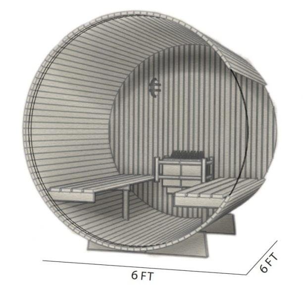 Almost Heaven Pinnacle/Morgan 4-Person Classic Barrel Sauna, 6x6 ft. - Select Saunas