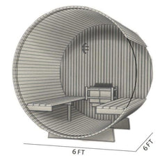 Almost Heaven Pinnacle/Morgan 4-Person Classic Barrel Sauna, 6x6 ft. - Select Saunas