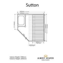 Almost Heaven Sutton 2-Person Indoor Traditional Sauna - Select Saunas