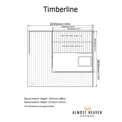 Almost Heaven Timberline 6-Person Outdoor Cabin Sauna - Select Saunas