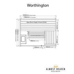 Almost Heaven Worthington 4-6 Person Indoor Traditional Sauna - Select Saunas