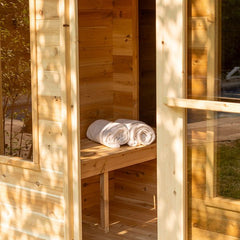 Canadian Timber Georgian Cabin 2-6 Person Sauna with Changing Room - CTC88CW - Select Saunas
