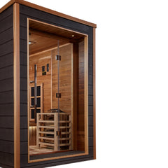 Golden Designs "Karlstad" 6 Person Hybrid Outdoor Sauna Full Spectrum Infrared + Traditional - Select Saunas