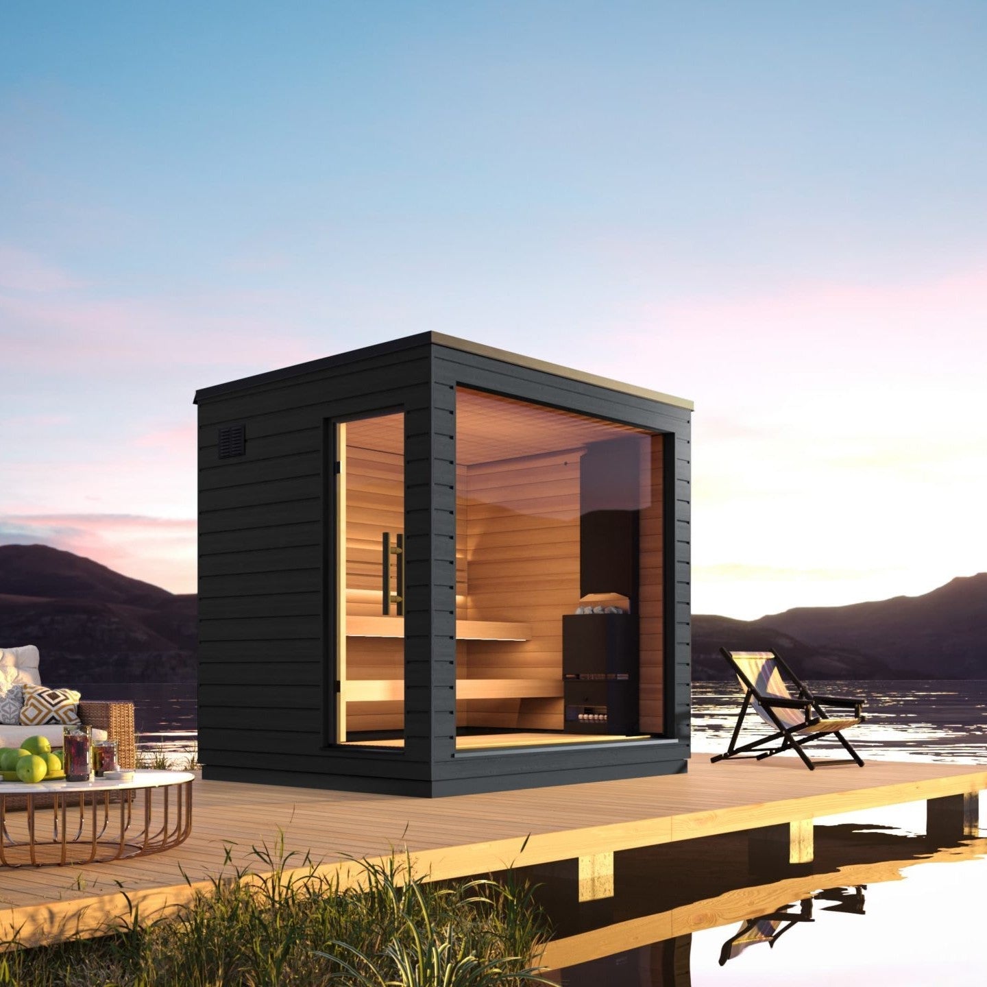 SaunaLife Model G6 Pre-Assembled Outdoor Home Sauna, Garden-Series Fully Assembled Backyard Home Sauna, Up to 5 Persons - Select Saunas