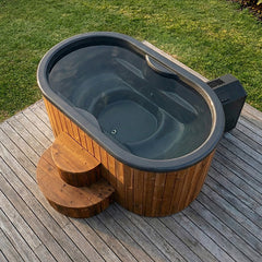 SaunaLife S2NC 2-Person Cold/Hot Immersion Tub with AP-1 Chiller/Heater, Natural - Select Saunas