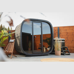 Leil Black Cube Classic Outdoor Sauna - Select Saunas