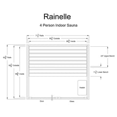 Almost Heaven Rainelle 4-Person Customizable Indoor Sauna - Select Saunas