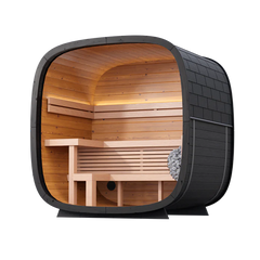 Leil Black Cube Outdoor Sauna - Select Saunas