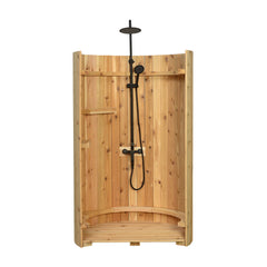 Crescent Floor Shower Onyx With Floor - Select Saunas
