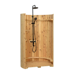 Crescent Floor Shower Onyx With Floor - Select Saunas