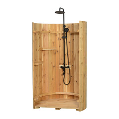 Crescent Floor Shower Onyx With Floor - Select Saunas