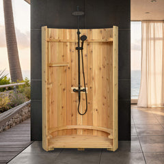 Crescent Floor Shower Onyx With Floor - Select Saunas