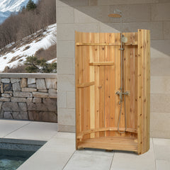 Crescent Floor Shower Polished With Floor - Select Saunas
