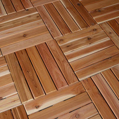 Sauna Next red cedar floor tiles in a sauna
