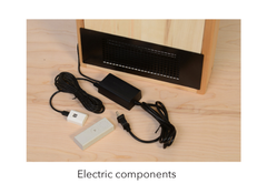 Heat Circ electric components: power supply, sensor and remote