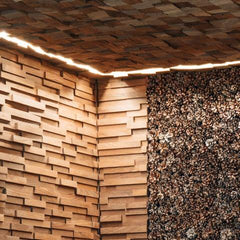 EmotionWood Square 58 Thermo-Ash Decorative Sauna Wall Panel, 4.53" x 29.13" - Select Saunas