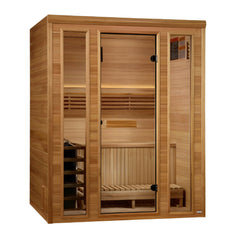 Golden Designs 2025 "Andermatt Edition" 3 Person Traditional Steam Sauna GDI-7030-01 - Pacific Premium Clear Cedar - Select Saunas