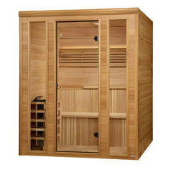 Golden Designs 2025 "Engelberg Edition" 6 Person Traditional Steam Sauna GDI-7060-01 - Pacific Premium Clear Cedar - Select Saunas