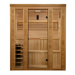 Golden Designs 2025 "Engelberg Edition" 6 Person Traditional Steam Sauna GDI-7060-01 - Pacific Premium Clear Cedar - Select Saunas