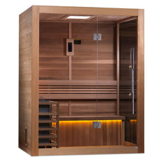 Golden Designs "Hanko Edition" 2-3 Person Traditional Sauna - Canadian Red Cedar Interior - Select Saunas