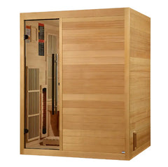 Golden Designs 2025 Soria GDI-8330-01 3 Per Hybrid Sauna Indoor . Full Spectrum and Harvia Traditional Stove - Select Saunas