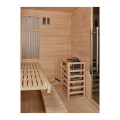 Golden Designs 2025 Soria GDI-8330-01 3 Per Hybrid Sauna Indoor . Full Spectrum and Harvia Traditional Stove - Select Saunas