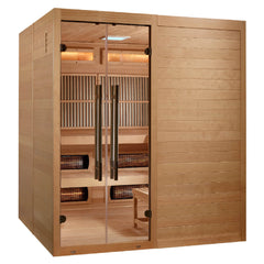 Golden Designs 2025 Toledo 6 Per Hybrid Sauna Indoor . Full Spectrum and Harvia Traditional Stove - Select Saunas