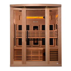 Golden Designs 3-Person Full Spectrum PureTech™ Near Zero EMF FAR Infrared Sauna with Himalayan Salt Bar - Select Saunas